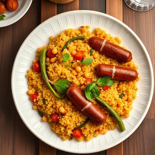Couscous maison servi avec ses légumes