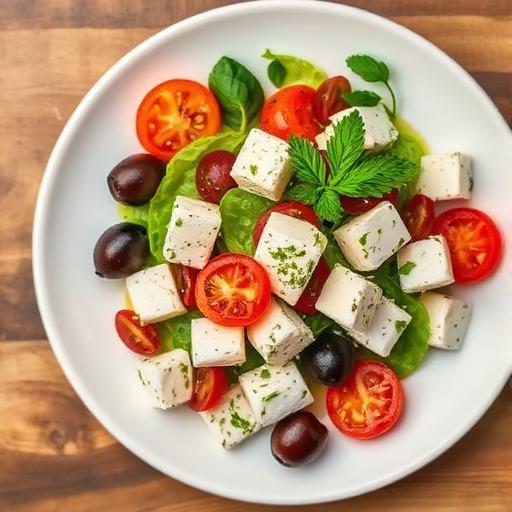 Salade grecque à la feta et aux olives